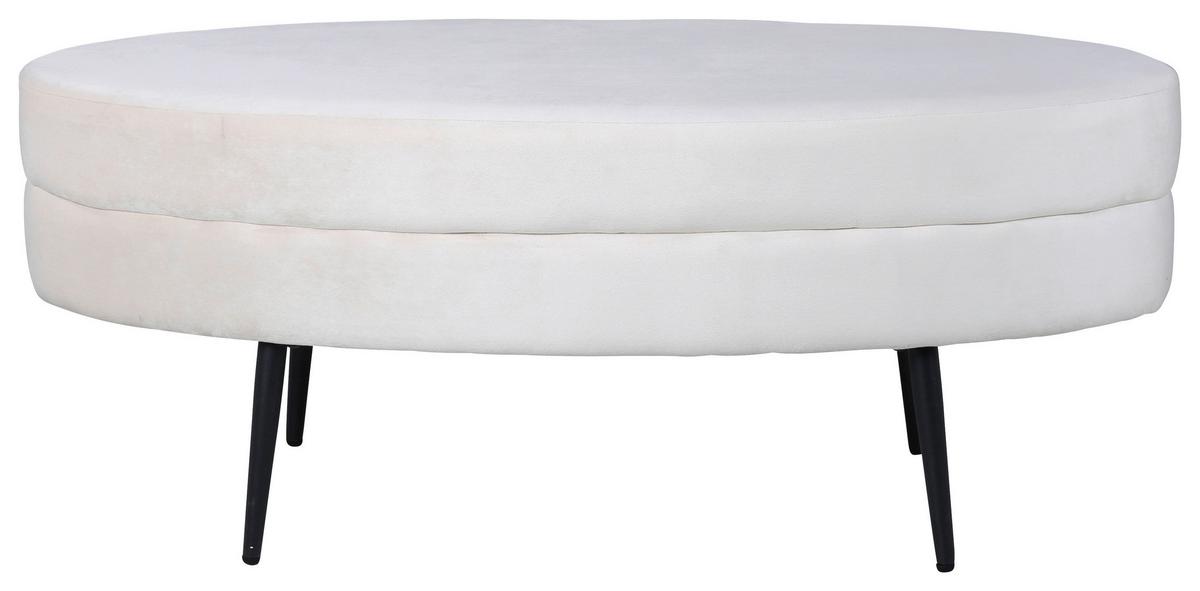 Hockerbank Otto - Weiß, Design, Textil/Metall (100/41/40cm) - Livetastic