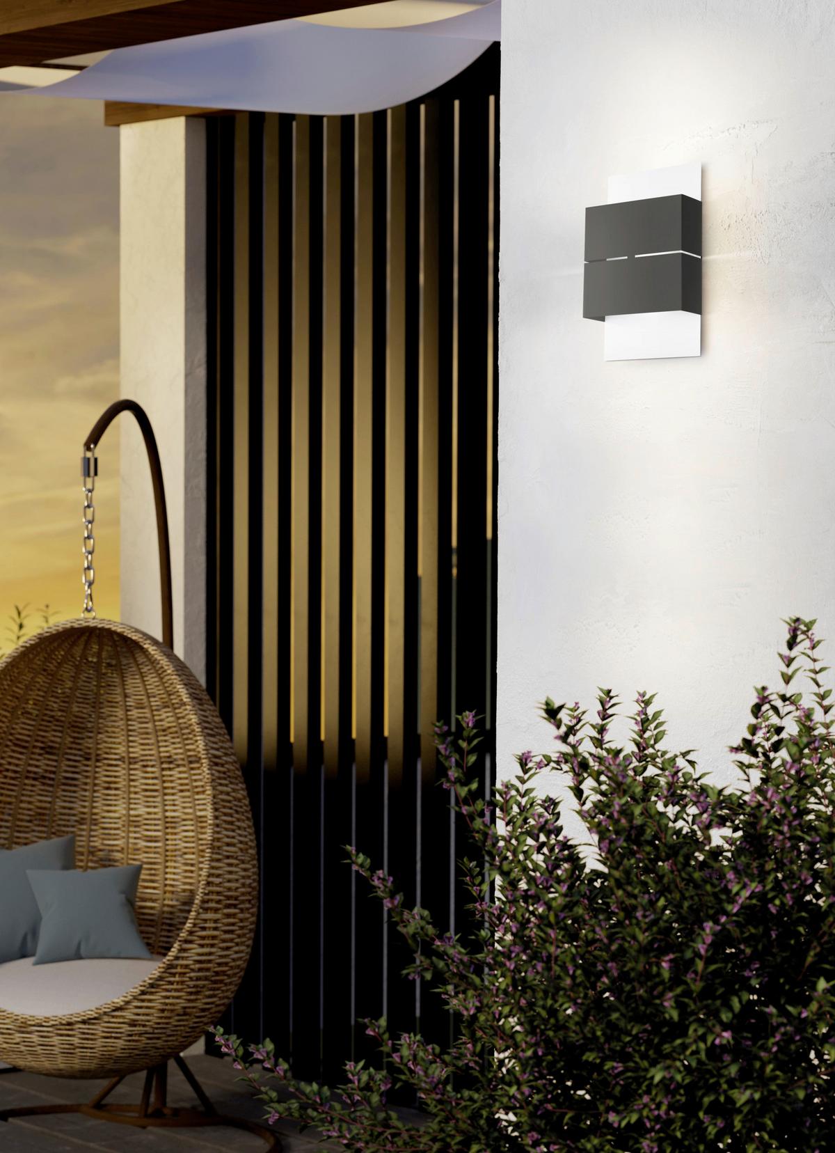 Led Außenleuchte Kibea 2,5 W Stahl Verzinkt, Wandmontage - Anthrazit/Weiß, Design, Metall (15cm) - Eglo