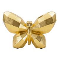 Vase Butterfly Gold Goldfarben B: 22,5 cm - Goldfarben, Basics, Kunststoff (22.5/15/8cm)