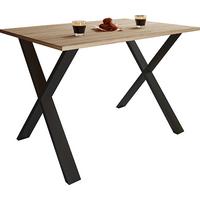 Esstisch Xona 110x50 cm Schwarz/Eiche Dekor - Schwarz/Sonoma Eiche, Basics, Holzwerkstoff/Metall (110/50/76cm) - MID.YOU