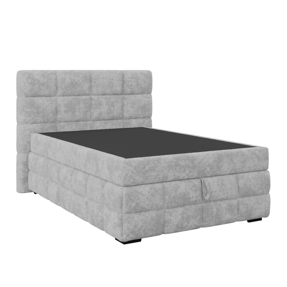 Čalúnená posteľ VEGA 140x200 cm, svelosivá - čierna/zelená, Trend, drevo/textil (140/200cm)