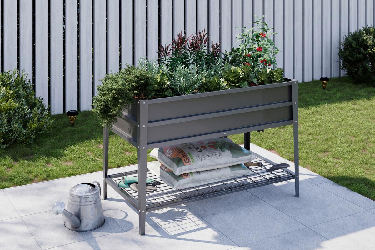 Hochbeet Robus - Anthrazit, MODERN, Metall (120/80/60cm) - Luca Bessoni