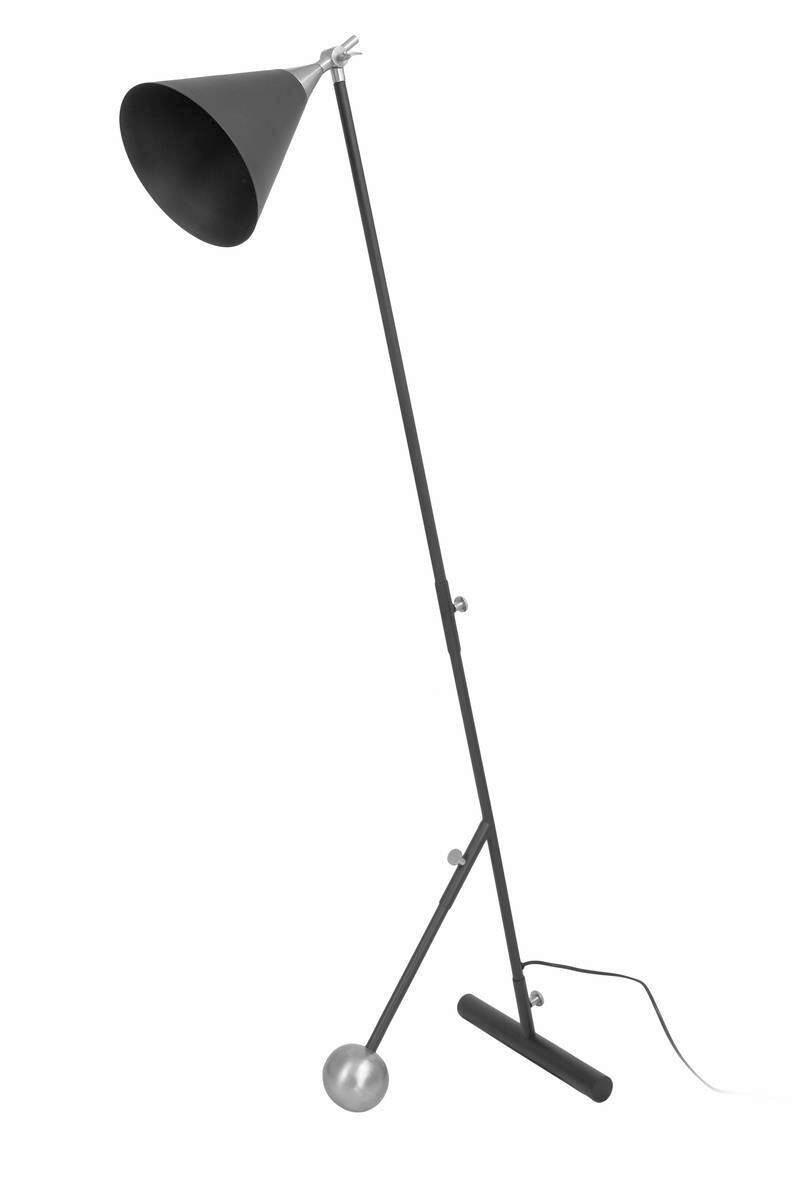 STEHLEUCHTE Schwarz/Silber, E27, 25W - Silberfarben/Schwarz, Design, Kunststoff/Metall (30/148/42cm) - Kayoom