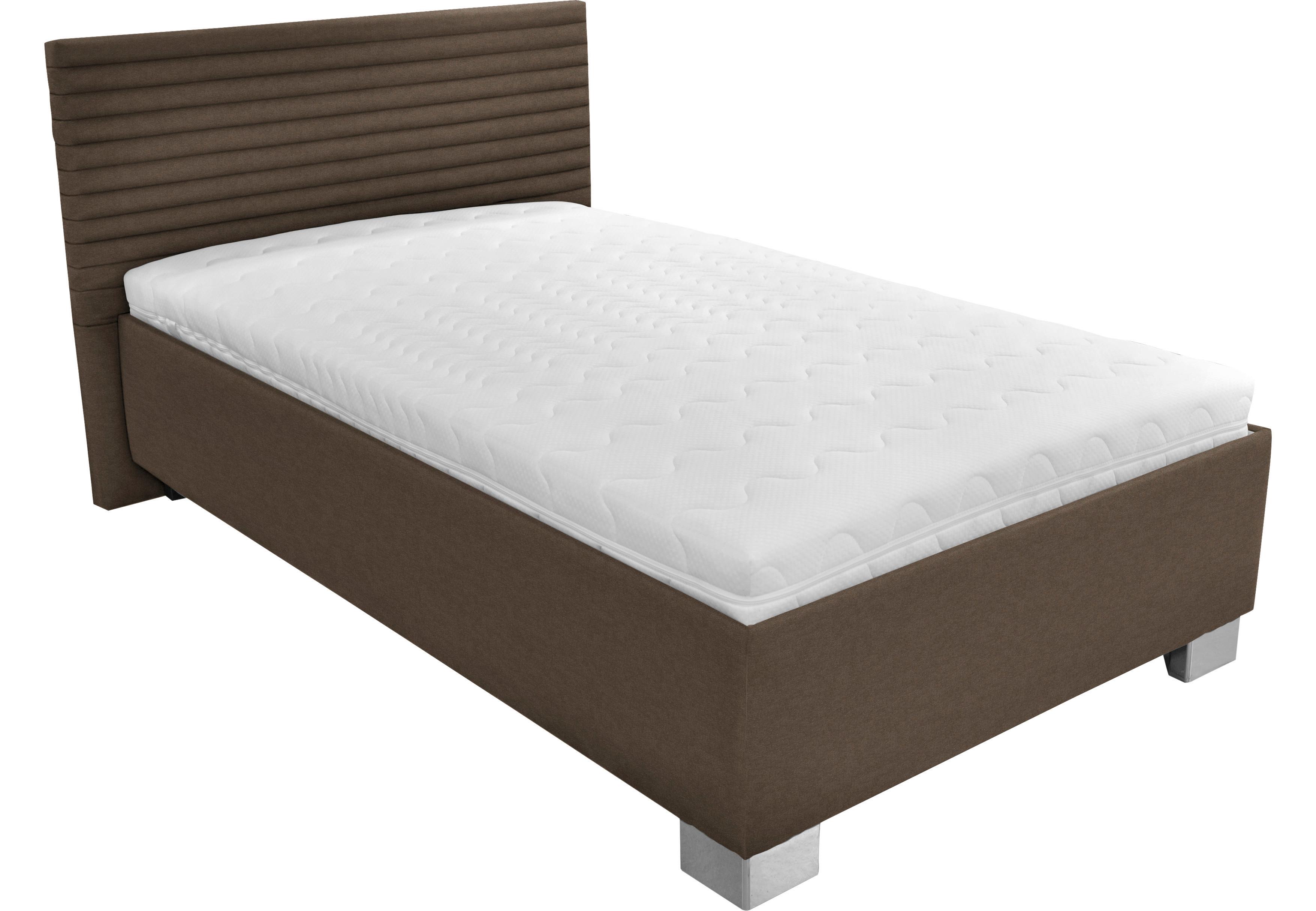 Polsterbett Bettkasten 120x200 Como Braun - Chromfarben/Braun, Holz/Textil (120/200cm)