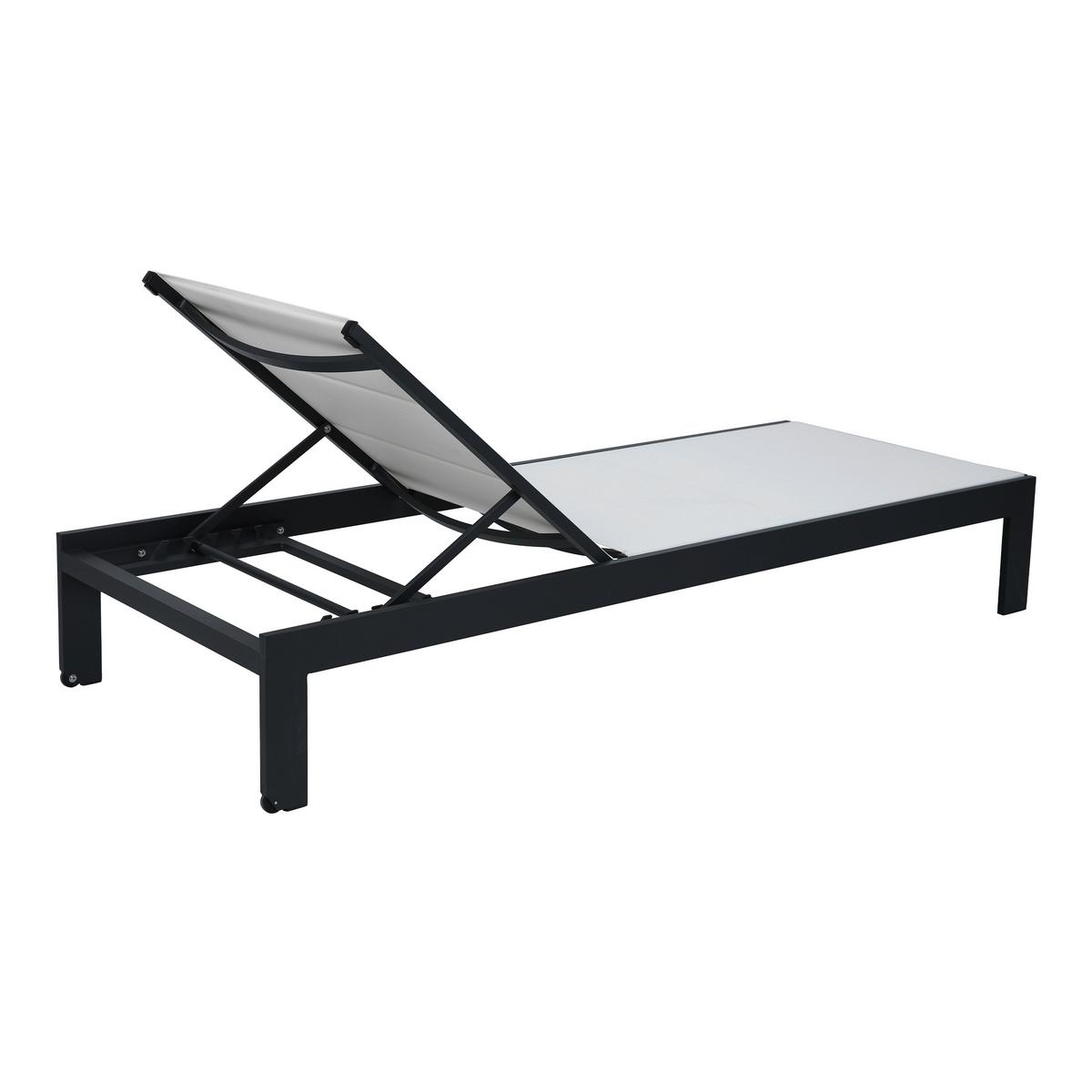 Gartenliege A090.071.54 - Anthrazit/Creme, Basics, Textil/Metall (200/75/31cm) - Ambia Garden