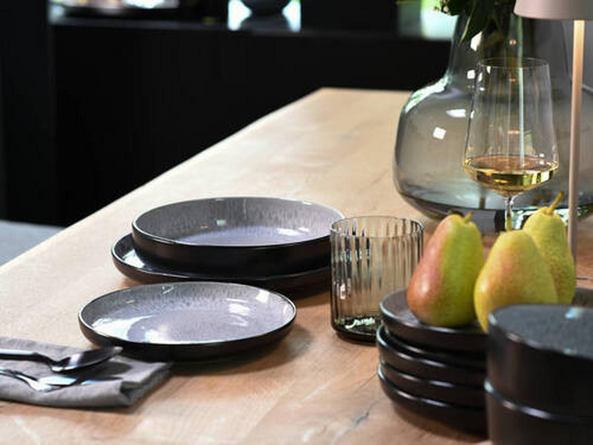 Jídelní souprava 18-dílná - světle šedá, Trend, keramika - Creatable
