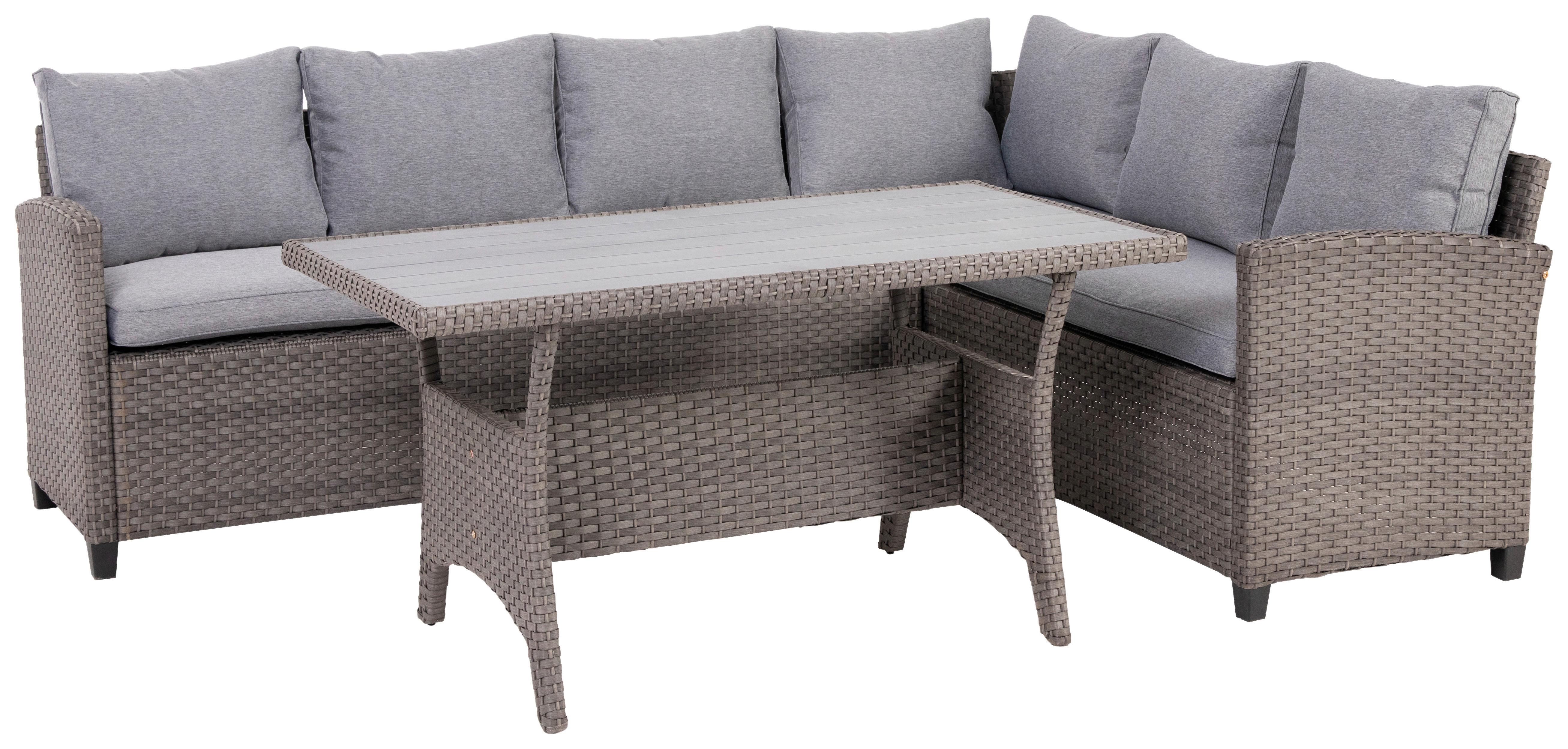 Lounge Garnitúra Vipora Jobbos - szürke, Modern, műanyag/textil (220/175cm) - Ondega