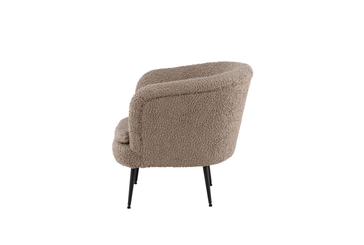 Sessel Nordkoster - Hellbraun/Schwarz, Design, Textil/Metall (81/75/80cm) - Livetastic