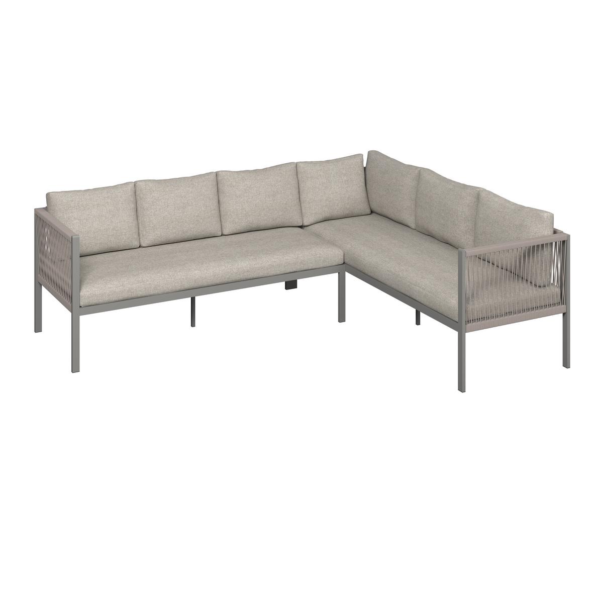 TERASOVÁ SEDACIA SÚPRAVA SOPHIA - krémová/svetlosivá, Modern, kov/textil (195/73/72cm)
