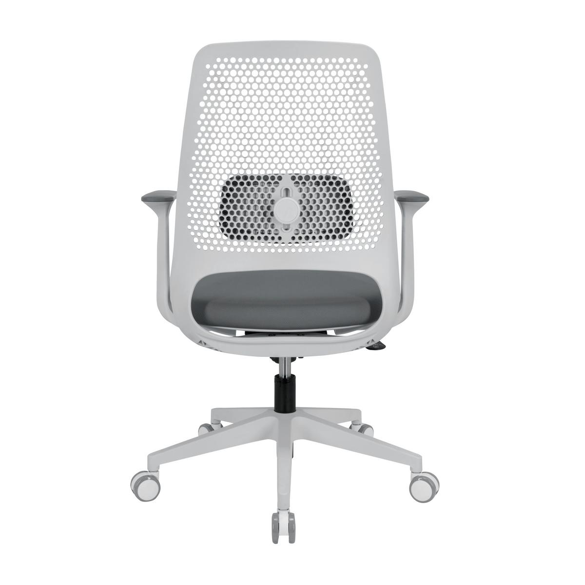 Bürostuhl Parferio Grau/weiß Bis 110 Kg - Weiß/Grau, Basics, Kunststoff/Textil (63/99/56cm) - MID.YOU