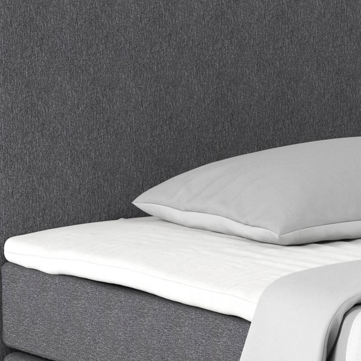Postel Boxspring Nero 140x200 cm, tmavě šedá - šedá/barvy chromu, Konvenční, kov/textil (140/200cm)