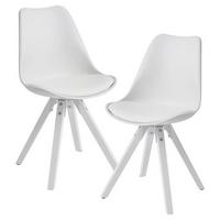 Stuhl-set Wohnling B: 49 Cm Weiß - Weiß, MODERN, Holz/Kunststoff (49/87/52cm) - MID.YOU
