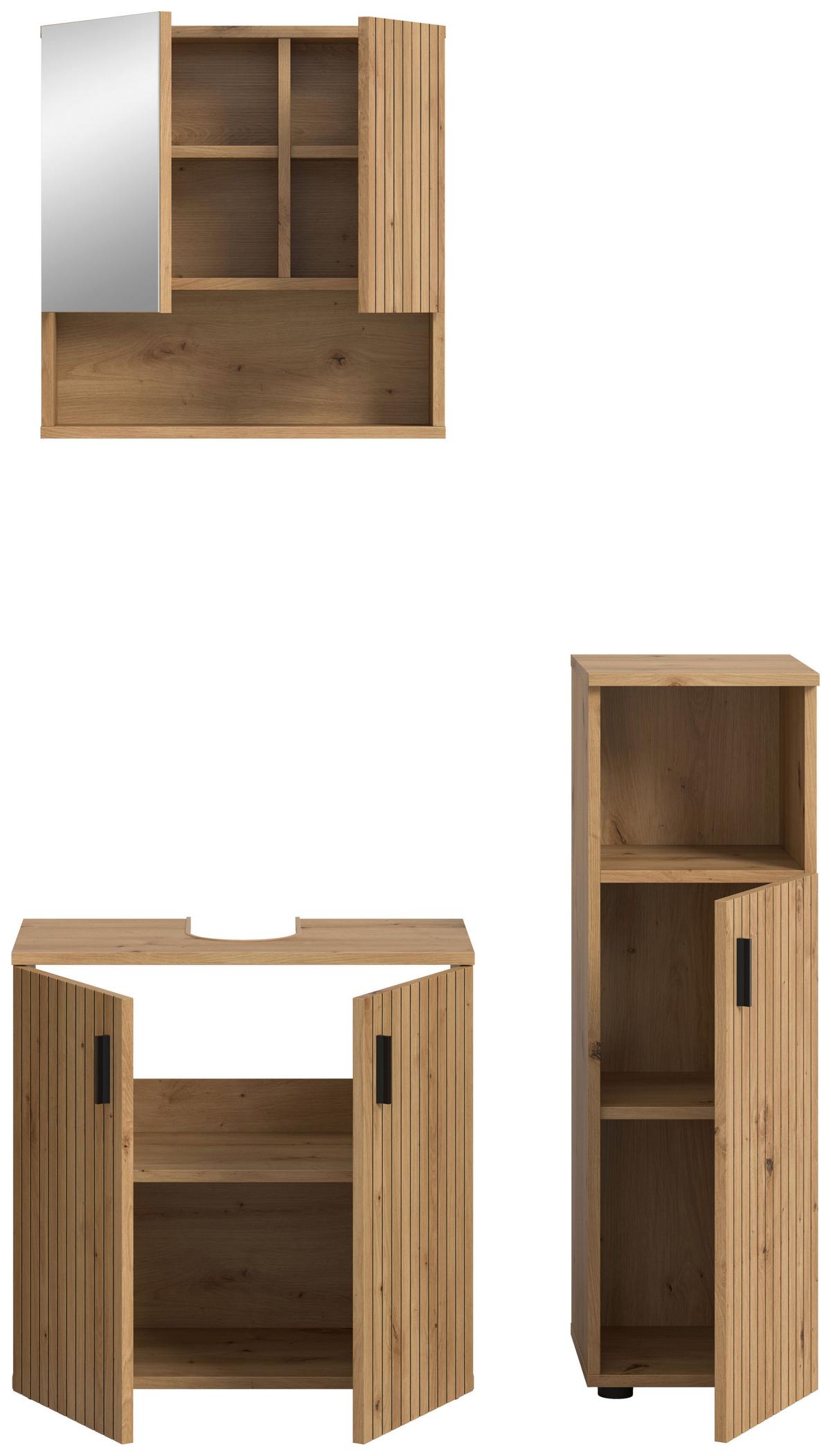 BADEZIMMER Eiche Artisan B: 105cm - Schwarz/Eiche Artisan, Basics, Holzwerkstoff (105cm) - MID.YOU
