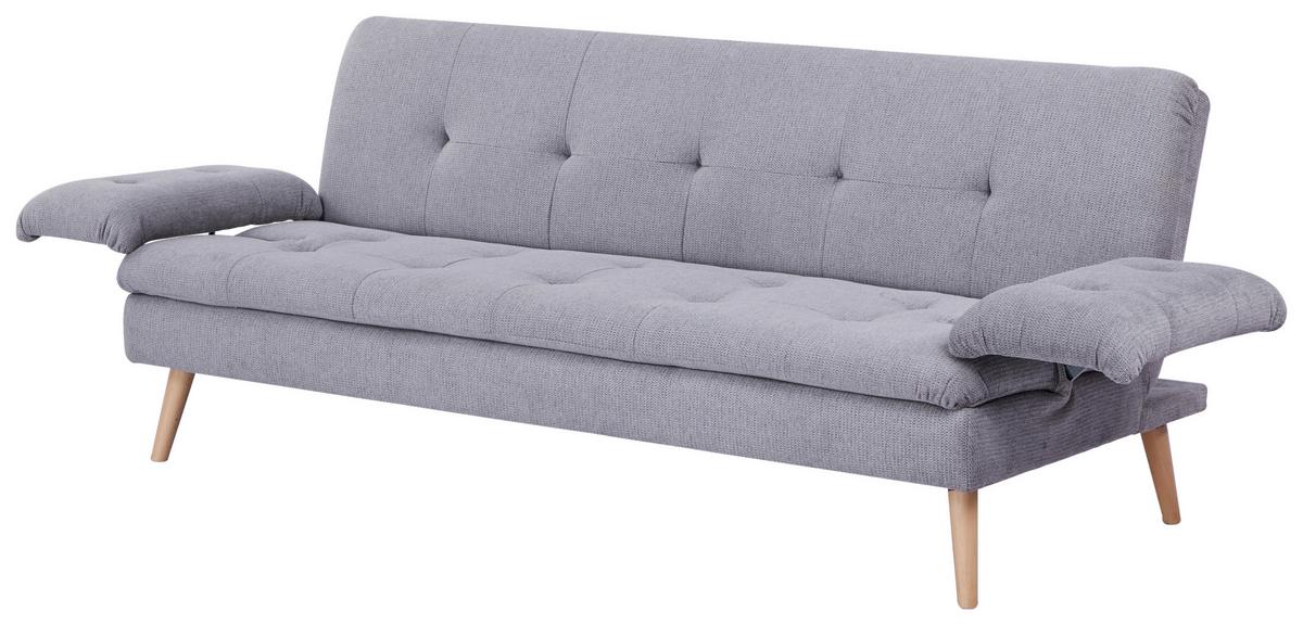 Schlafsofa Armano Grau B: 190 Cm - Naturfarben/Grau, Basics, Holz/Textil (190/83/87cm) - P & B