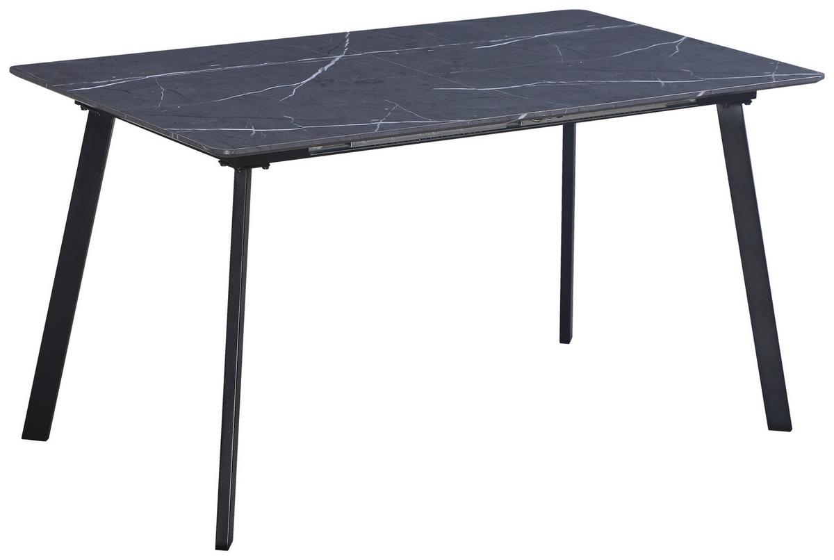 Ausziehtisch Elian Grau, B: 140-180 Cm - Schwarz/Grau, KONVENTIONELL, Holzwerkstoff/Metall (140/180/75/80cm) - MID.YOU