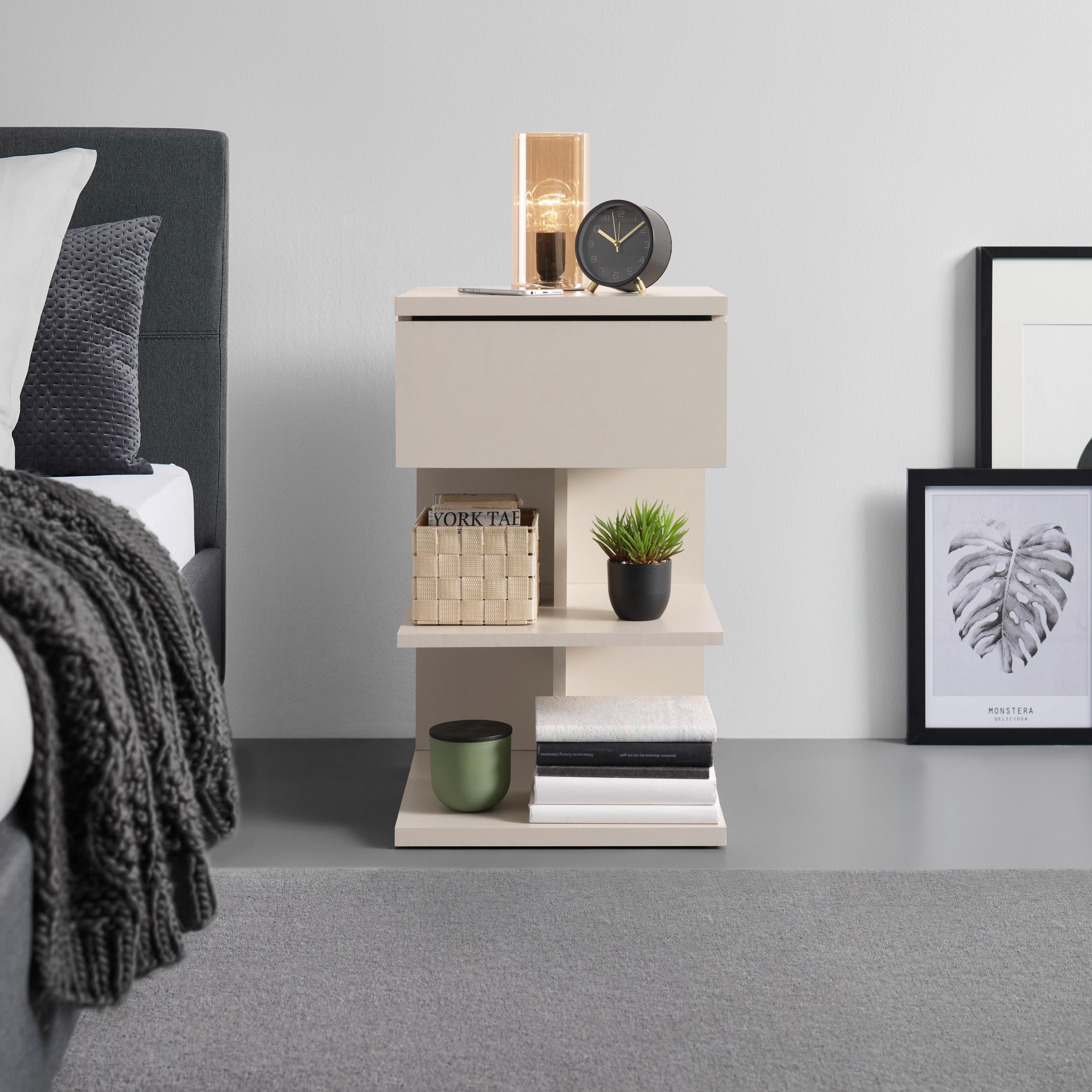 Nočný stolík SUN, kašmírový - kašmírová, Modern, kompozitné drevo (39/65/39cm) - Mömax