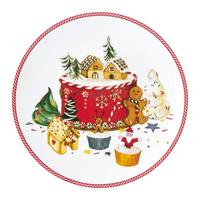 Tácka XMAS - GINGER - biela/červená, Konventionell, keramika (27,5/2,6cm) - Mömax