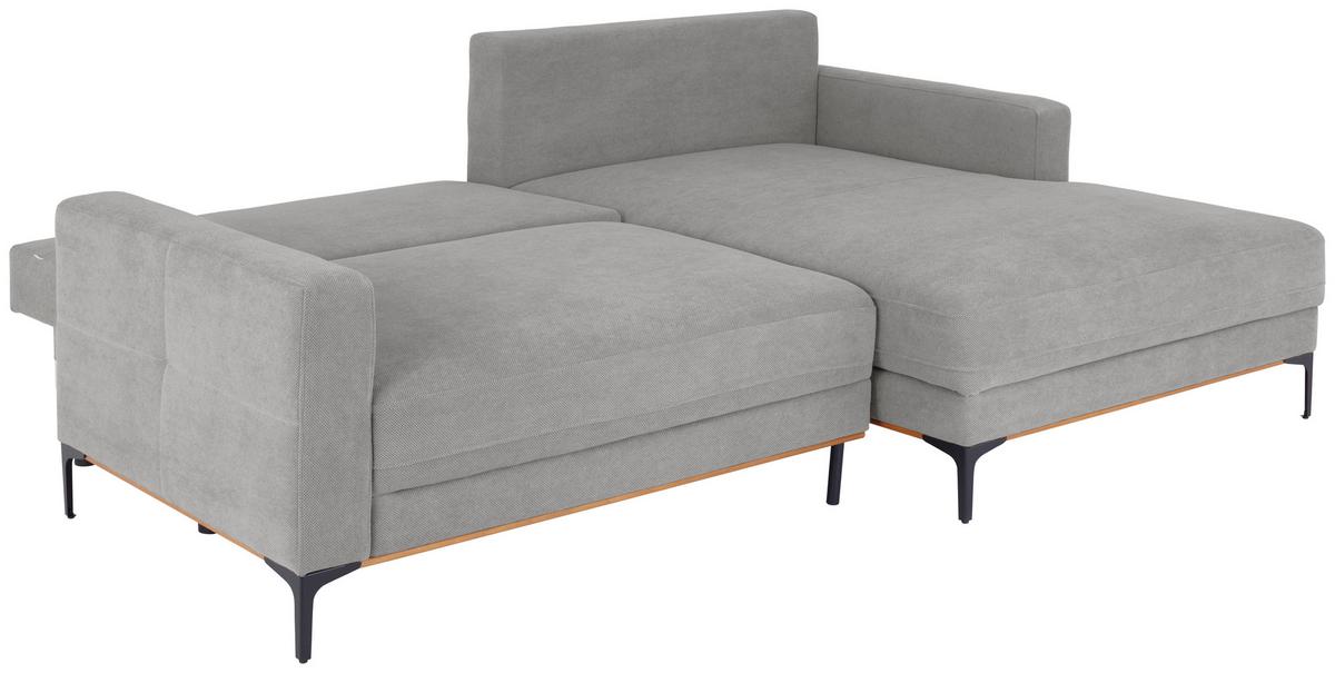 Ecksofa Bergamo - Hellgrau/Schwarz, MODERN, Textil (238/162cm) - Ondega