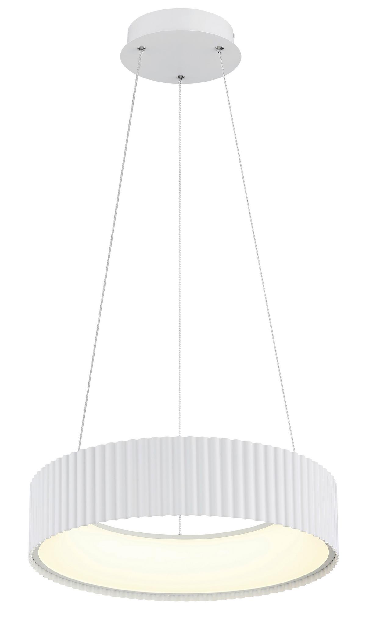 ZÁVĚSNÉ LED SVÍTIDLO KEMP - bílá/průhledné, Basics, kov/plast (46/12cm) - Globo