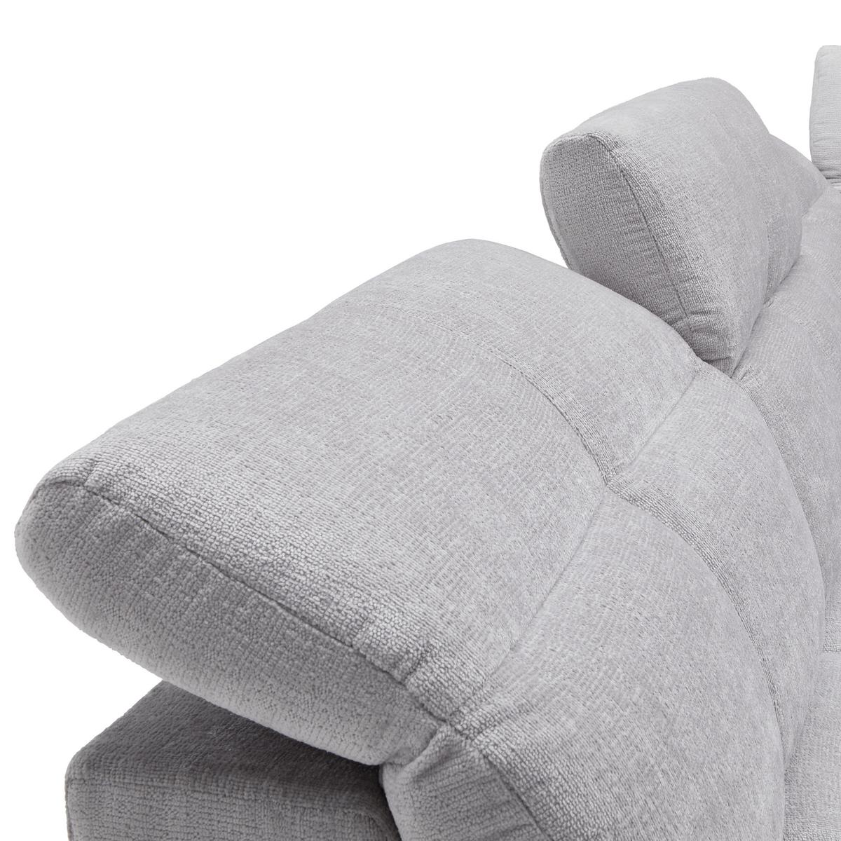 Elektrická sedačka SILVIO, pravá, světle šedá - černá/světle šedá, Moderní, kov/textil (275/225cm) - Mömax