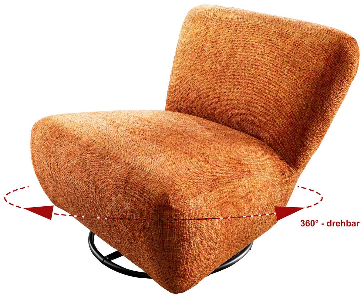 XXL-Sessel Cremallo, Koralle B: 95 cm - Koralle/Schwarz, Trend, Textil (95/77/94cm) - Livetastic