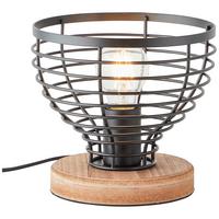 Tischleuchte 93153/76 Avia - Schwarz/Braun, Natur, Holz/Metall (20/18,5cm) - Brilliant