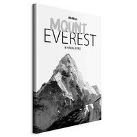 Leinwandbild Mount Everest Schwarz Grauweiß B: 80 cm - Grauweiß/Schwarz, Basics, Holz/Textil (80/120/1.2cm) - artgeist