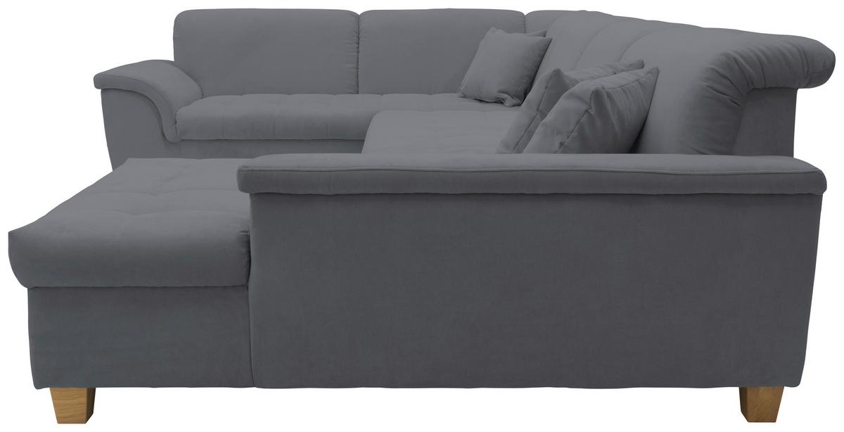 Wohnlandschaft Franzi Kopfteil Verstellbar Dunkelgrau - Eichefarben/Dunkelgrau, KONVENTIONELL, Textil (214/352/170cm) - MID.YOU
