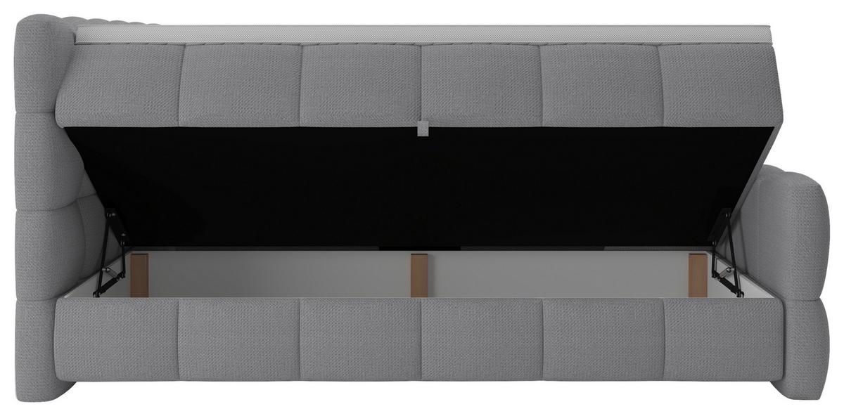 BOXSPRINGBETT inkl. Bettkasten 180x200 - Schwarz/Grau, Trend, Holz/Holzwerkstoff (180/200cm) - Sembella