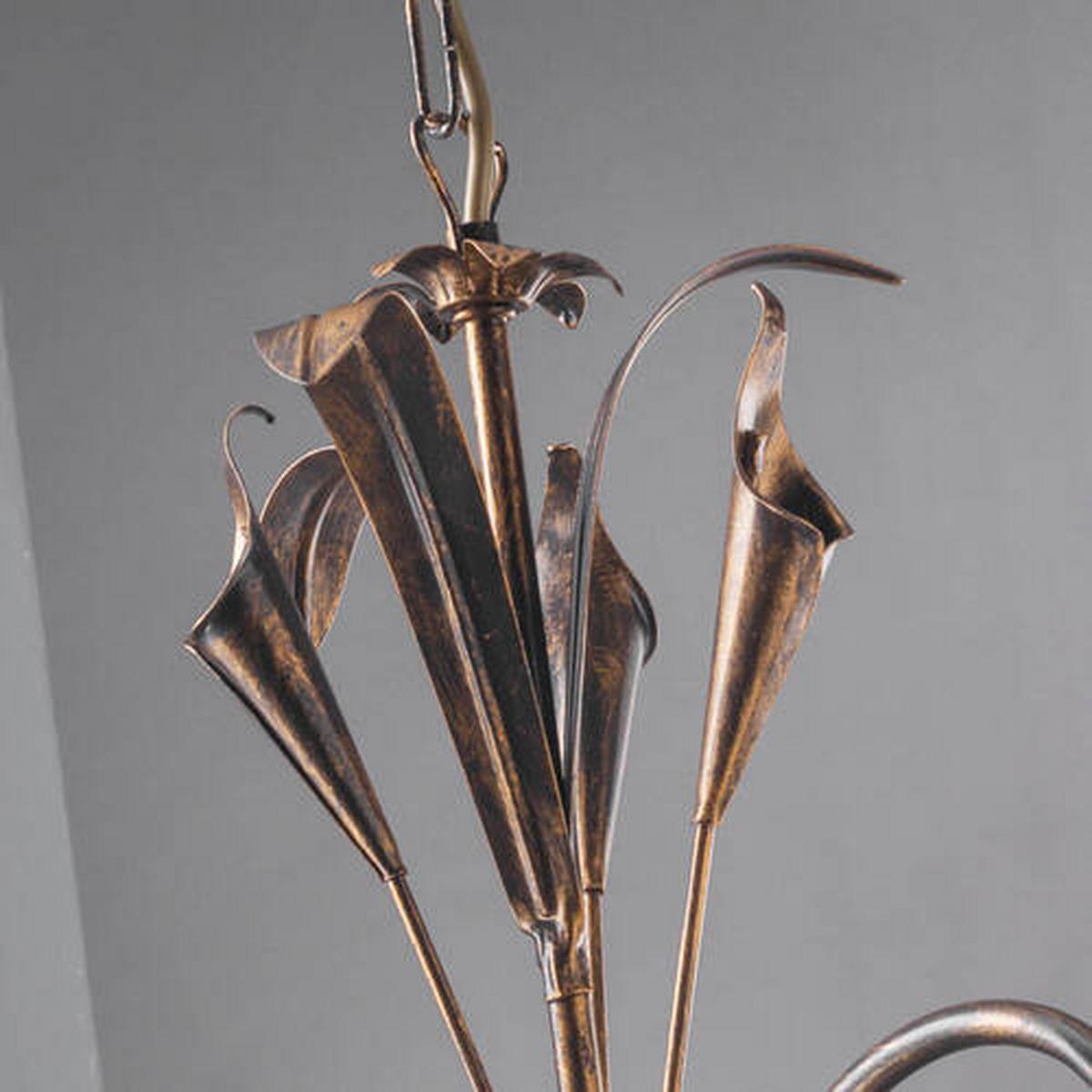 Kronleuchter 4722/5b - Bronzefarben, Natur, Glas/Metall (70/100cm)