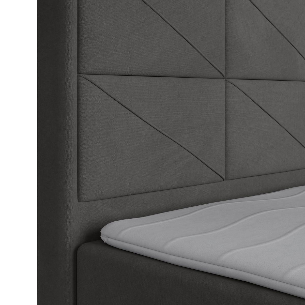 Boxspringbett mit Bettkasten Helsinki 180x200 cm Anthrazit - Anthrazit/Schwarz, MODERN, Karton/Holzwerkstoff (180/200cm) - MID.YOU