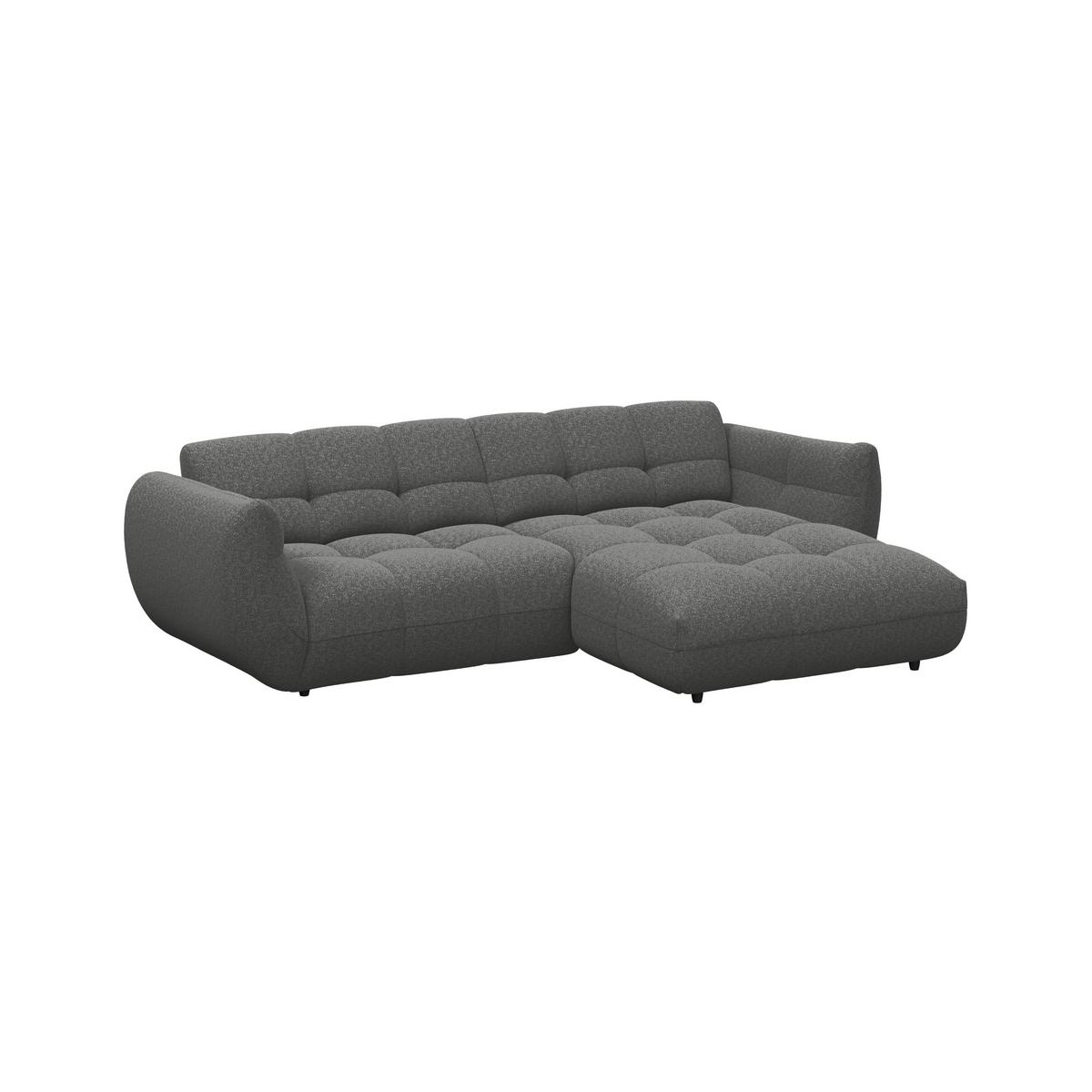Ecksofa Panda Chenille anthrazit, 280x178cm - Anthrazit/Schwarz, Trend, Textil (280/178cm)