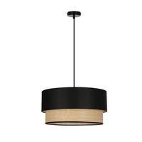 PENDELLEUCHTE 31-23933 PRATO - Beige/Schwarz, Natur, Textil/Metall (40/40/120cm)