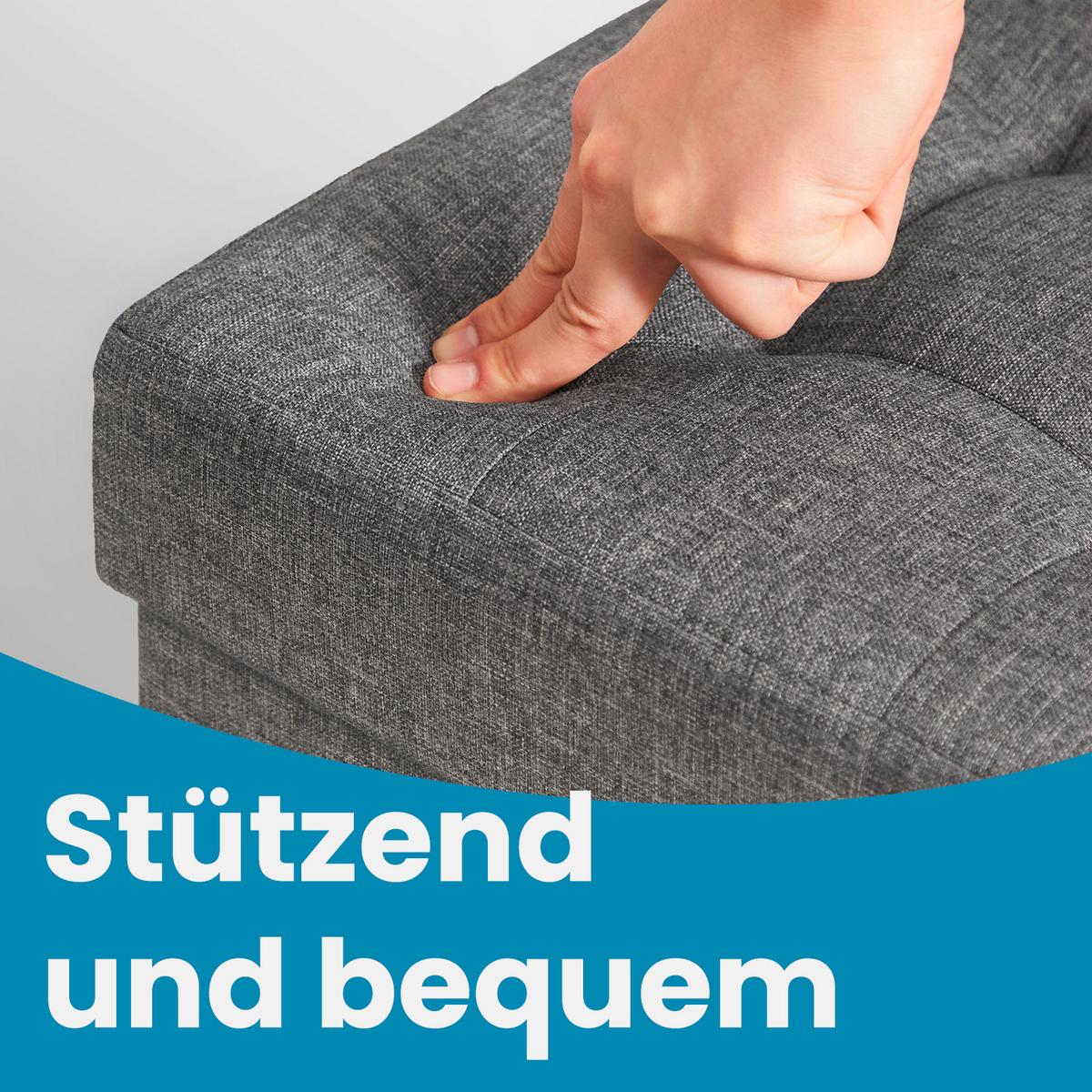 Sitzbox Grau B: 76 cm - Grau, Basics, Holzwerkstoff/Textil (76/40/38cm)