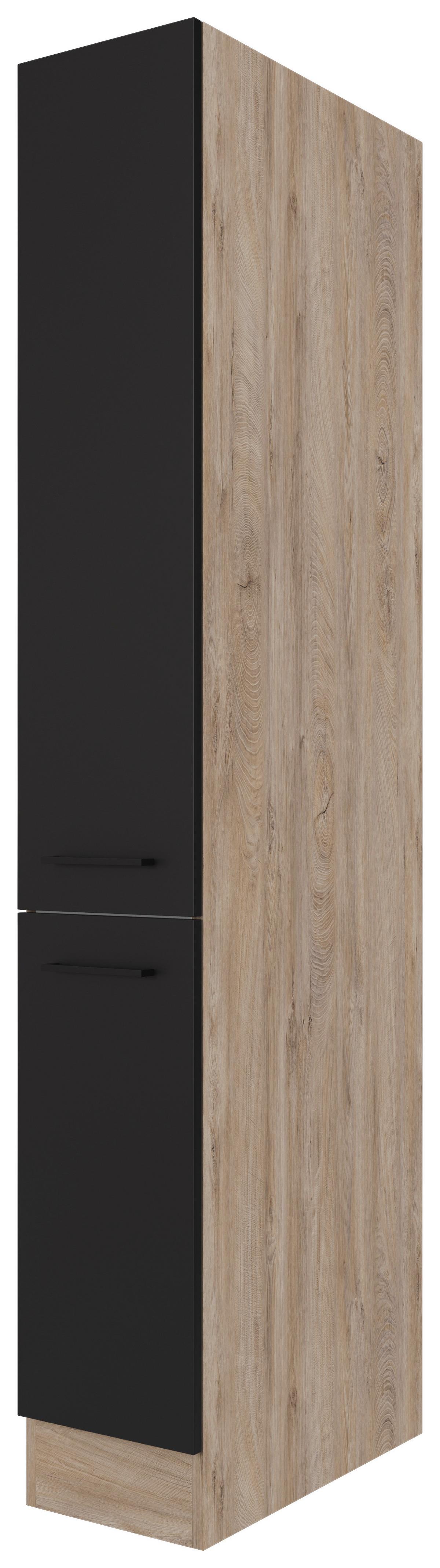 Potravinová skříň CAPRI CAPRI AHS 30 - barvy dubu/černá, Konvenční, kov/kompozitní dřevo (30/200/57cm) - FlexWell