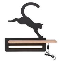 Kinderwandleuchte 21-84439 Cat - Schwarz, Basics, Holz/Holzwerkstoff (27/12/29cm)