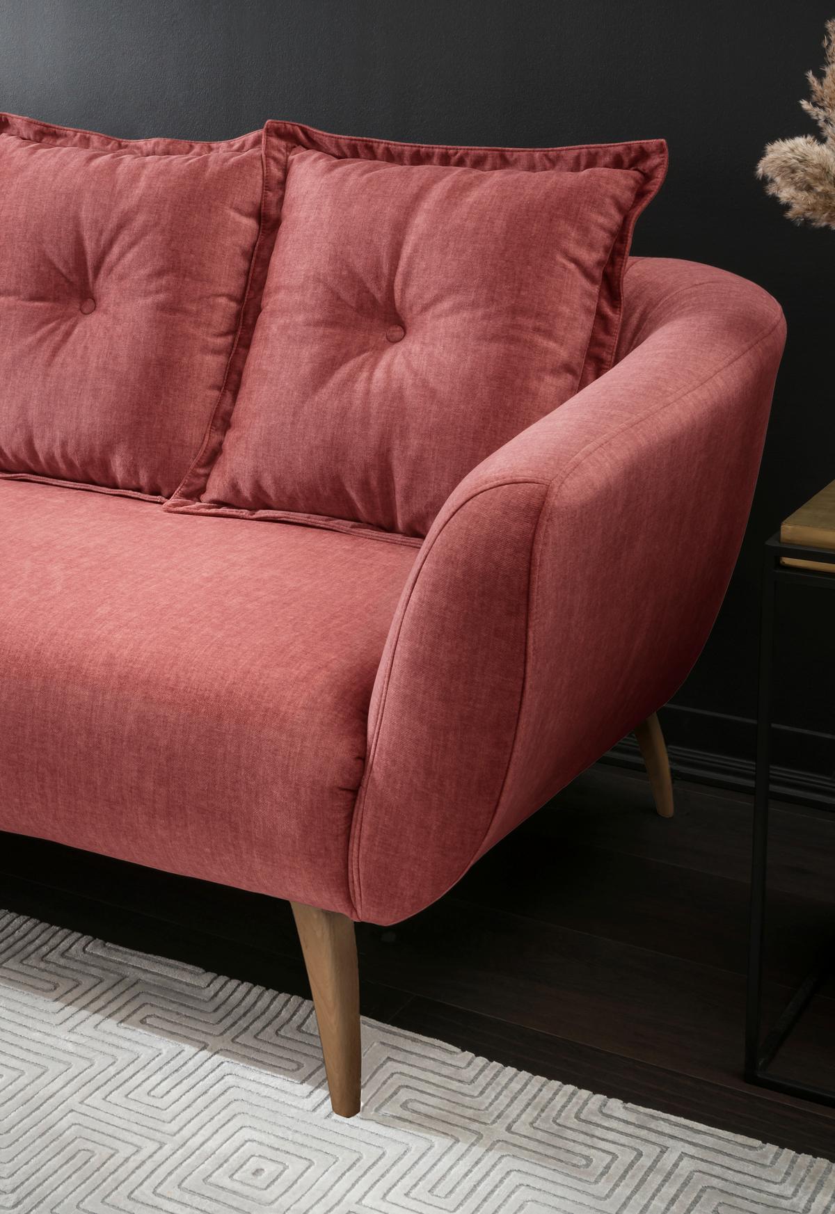 3-sitzer-sofa Baggio Koralle B: 236 Cm - Koralle/Buchefarben, MODERN, Textil (236/94/103cm) - Livetastic