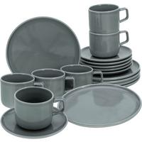 Kaffeeservice Keramik 6 Personen Geschirr Set - Grau, Basics, Keramik - Creatable