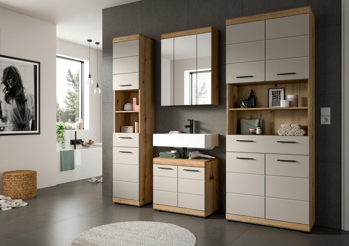 Badezimmer Scout Kaschmir/Naturfarbe B: 171 cm - Kaschmir/Schwarz, MODERN, Holzwerkstoff (171cm) - MID.YOU