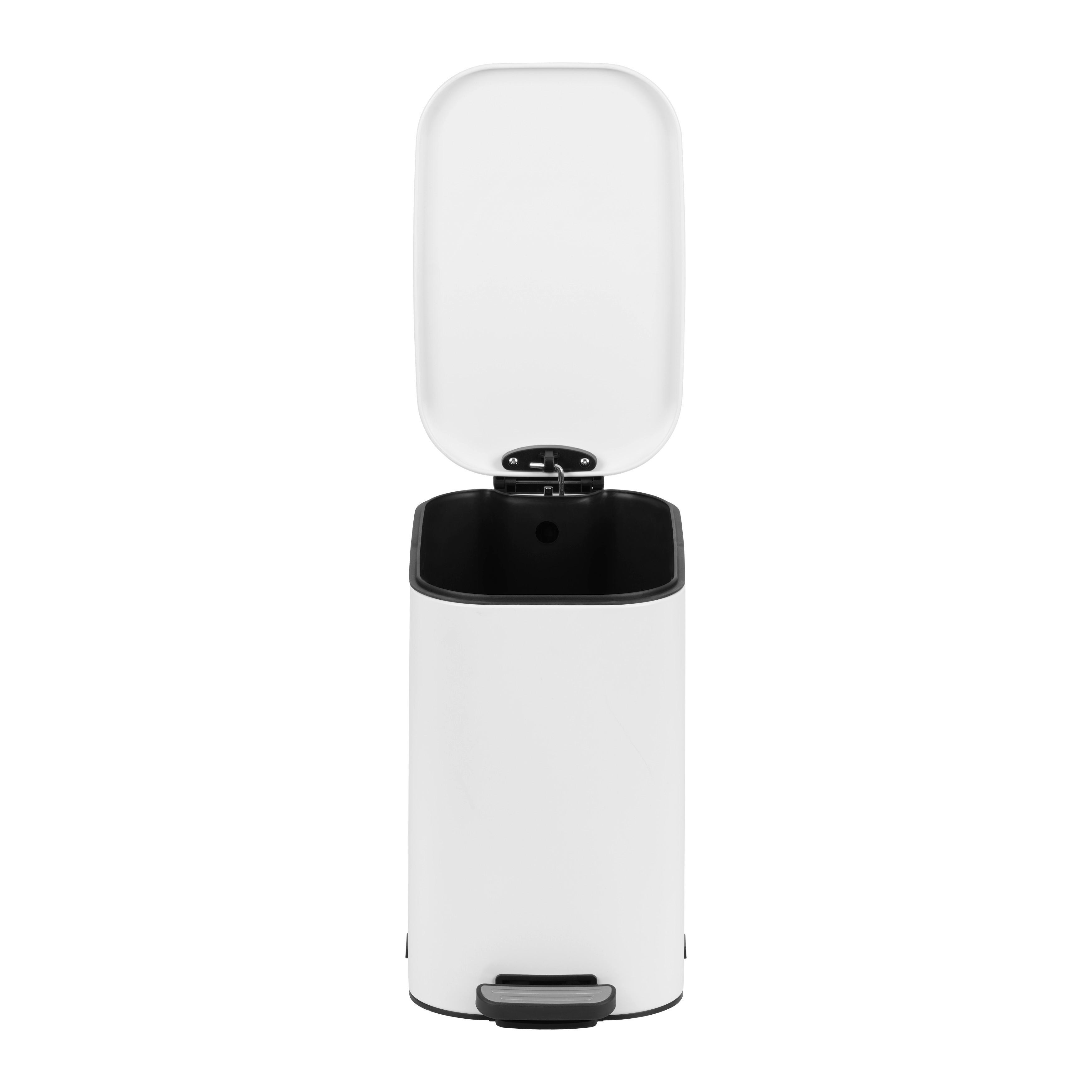 Koš s nášlapným pedálem biela 20L - bílá/černá, Moderní, kov/plast (23,4/41,3/37,6cm) - Mömax