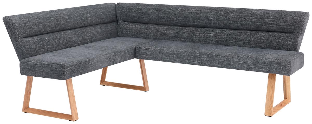 Eckbank Linnea Eichefarben/D-Grau B:162-204cm - Dunkelgrau/Eichefarben, MODERN, Holz/Textil (162-204/82/61cm) - Livetastic