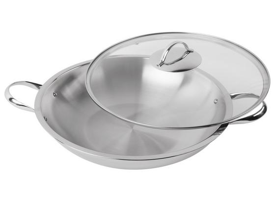 Wokpfanne Sandrik - Silberfarben, MODERN, Glas/Metall (40/10cm) - Berndorf Wokpfanne Sandrik - Silberfarben, MODERN, Glas/Metall (40/10cm) - Berndorf