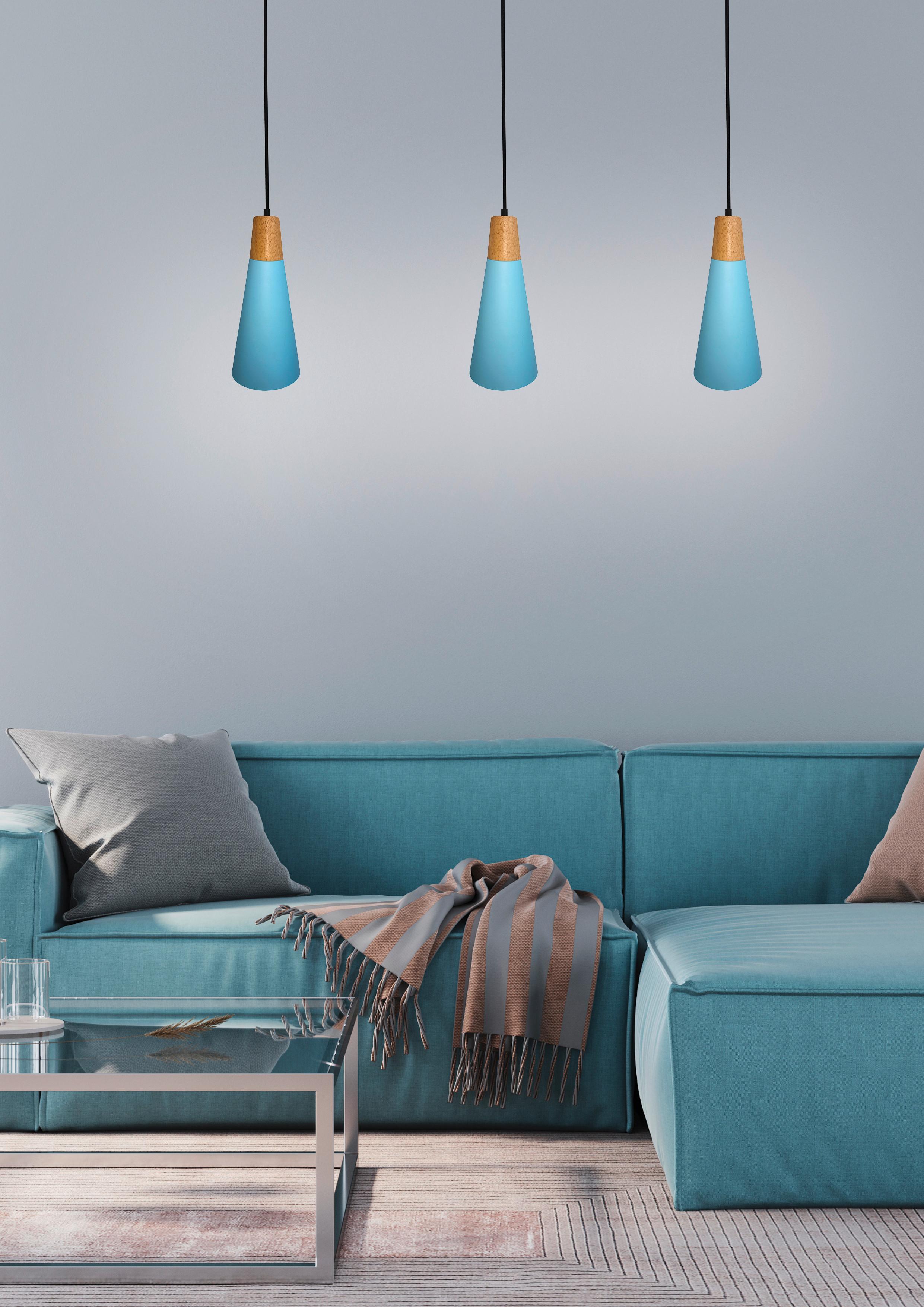 Pendelleuchte Faro 50101258 - Schwarz/Hellblau, Trend, Metall (15/15/90cm)