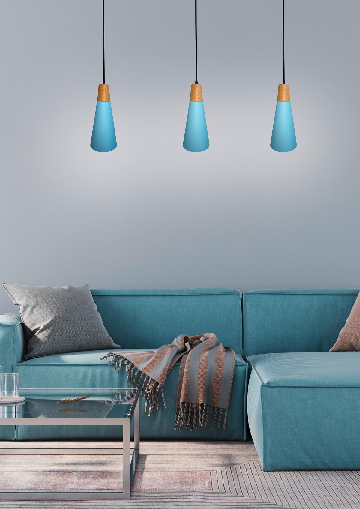 Pendelleuchte Faro 50101258 - Schwarz/Hellblau, Trend, Metall (15/15/90cm)