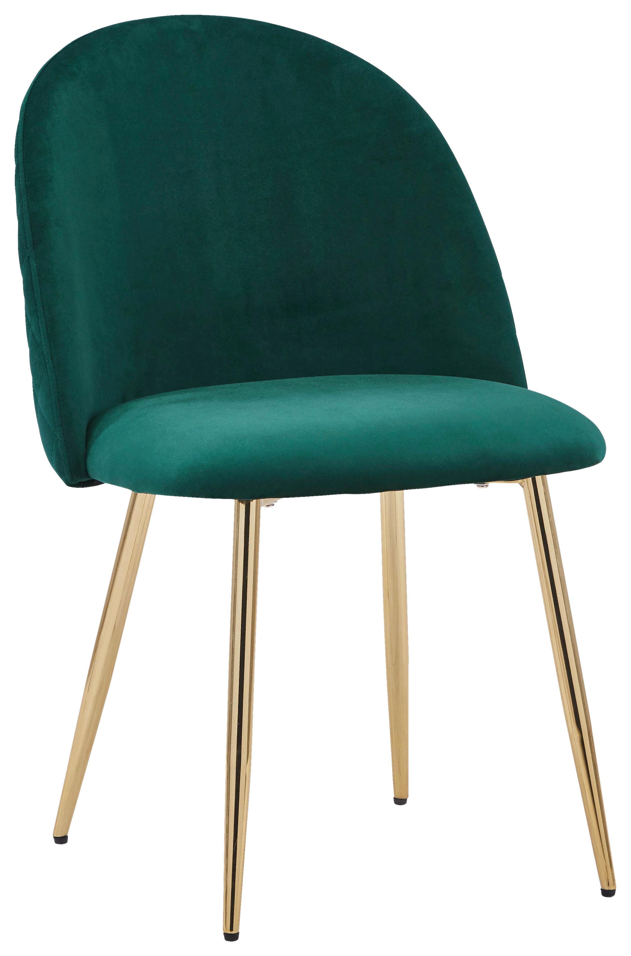 Jedálenská stolička ARTDECO zelená - zlatá/zelená, Modern, kov/textil (51/79/58cm) - MID.YOU