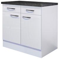 KUCHYŇSKÁ SPODNÍ SKŘÍŇKA ALBA  US80 - bílá/barvy břidlice, Moderní, kov/kompozitní dřevo (80/86/60cm)