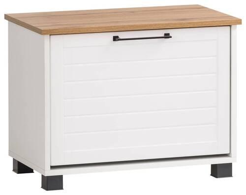 Garderobenbank Jelda Schuhbank - Eichefarben/Schwarz, Holzwerkstoff (62/47,2/34,1cm) - MID.YOU