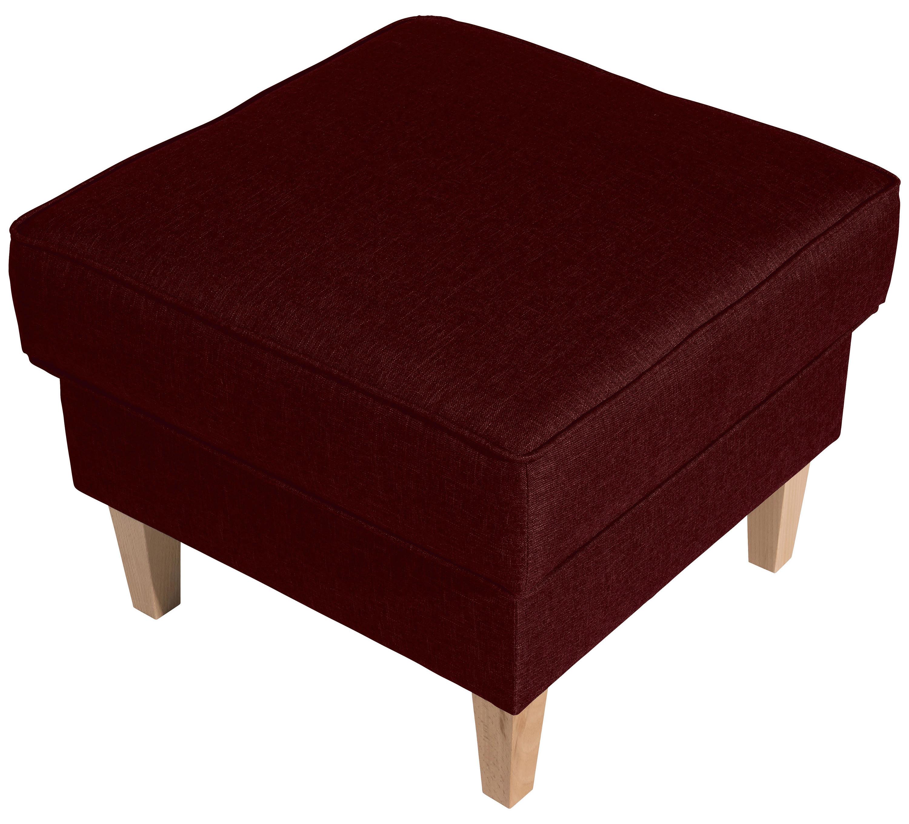 Hocker Lorris - Buchefarben/Dunkelrot, Design, Textil (53/45/53cm) - Max Winzer