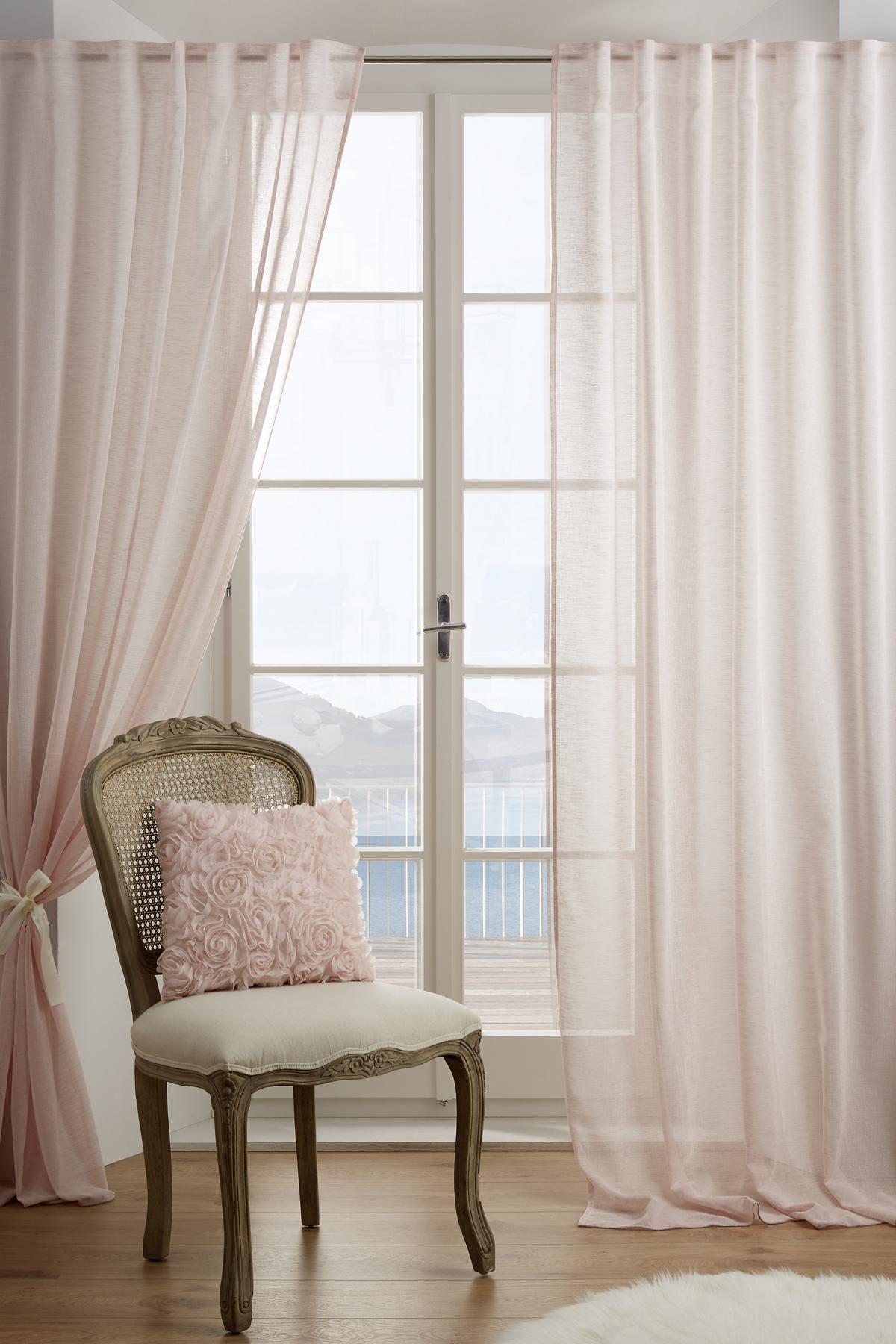 HOTOVÝ ZÁVES Sigrid, 140/245 cm - ružová, Romantik / Landhaus, textil (140/245cm) - Premium Living