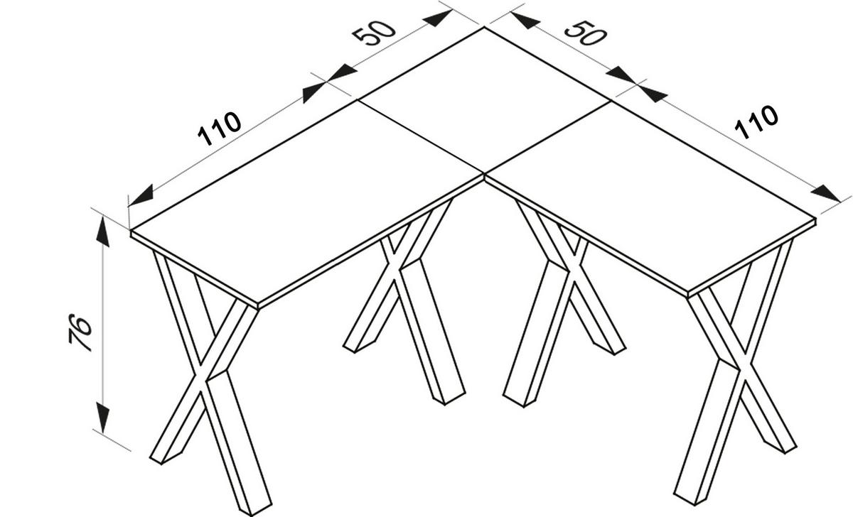 Eckschreibtisch Lona Anthrazit/Silberfarbe L: 160cm - Anthrazit/Silberfarben, Design, Holzwerkstoff/Metall (160/160/76cm) - MID.YOU